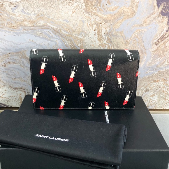 Saint Laurent Monogram Lipstick Leather Clutch - Picture 2 of 8